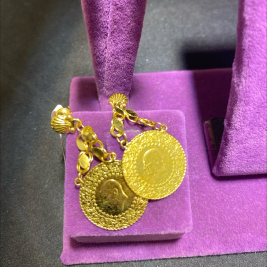 22 Ayar Altın Küpe Çeyrekli Özel Tasarım 5.74gr Kadın - K00975 - alternatif görsel