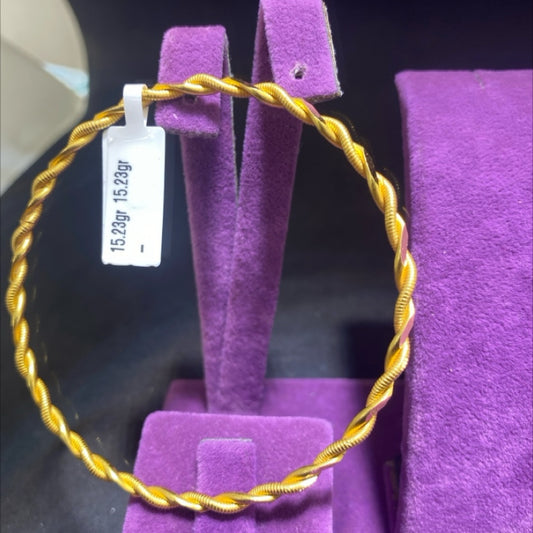 22 Ayar Altın Bilezik Kıvırcık Modern Tasarım 15.23gr Kadın - BZ01215 - alternatif görsel