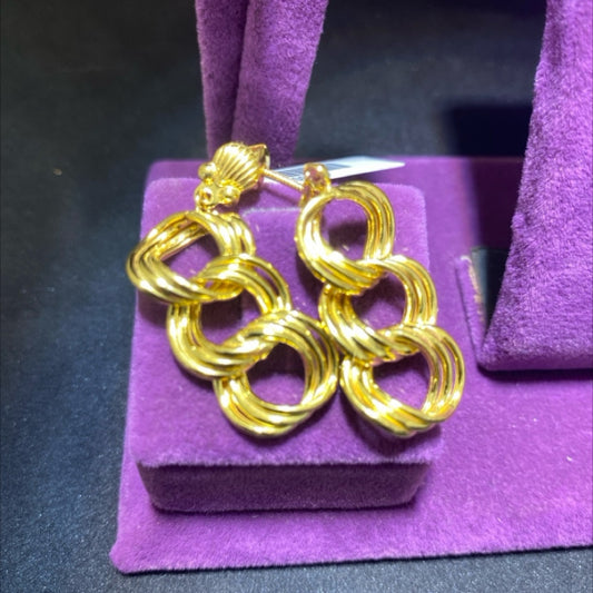 22 Ayar Altın Küpe Samanyolu Modern Tasarım 4.43gr Kadın - K00980 - alternatif görsel