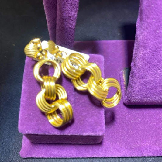 22 Ayar Altın Küpe Samanyolu Modern Tasarım 4.06gr Kadın - K00981 - alternatif görsel