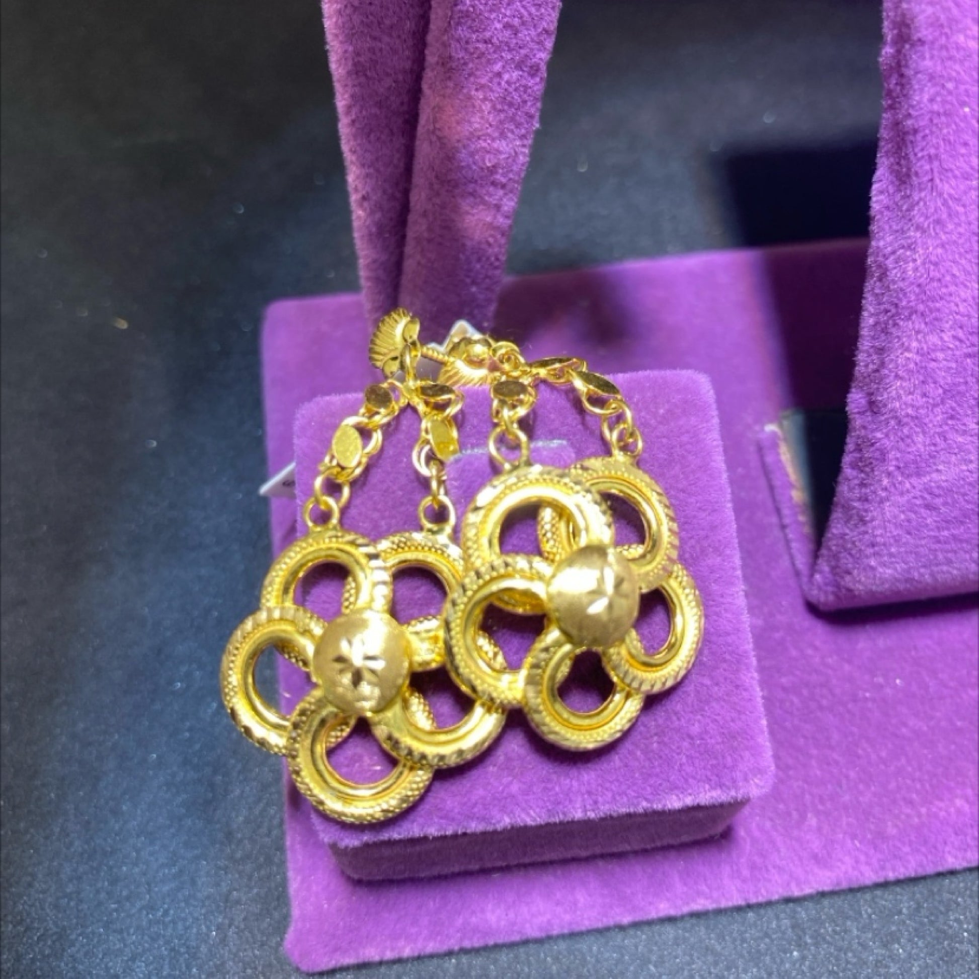 22 Ayar Altın Küpe Gül Özel Tasarım 6.89gr Kadın - K00983