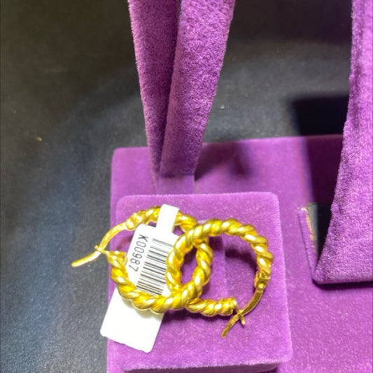 22 Ayar Altın Küpe Kıvırcık Modern Tasarım 2.95gr Kadın - K00987 - alternatif görsel