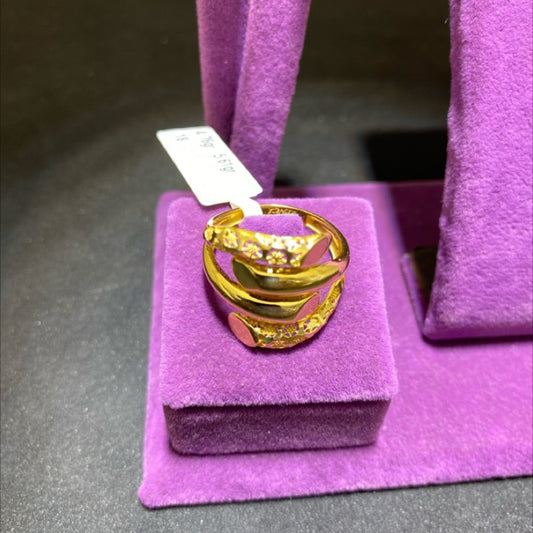 22 Ayar Altın Yüzük Modern Tasarım 4.76gr 18 Numara Kadın - Y01037 - alternatif görsel