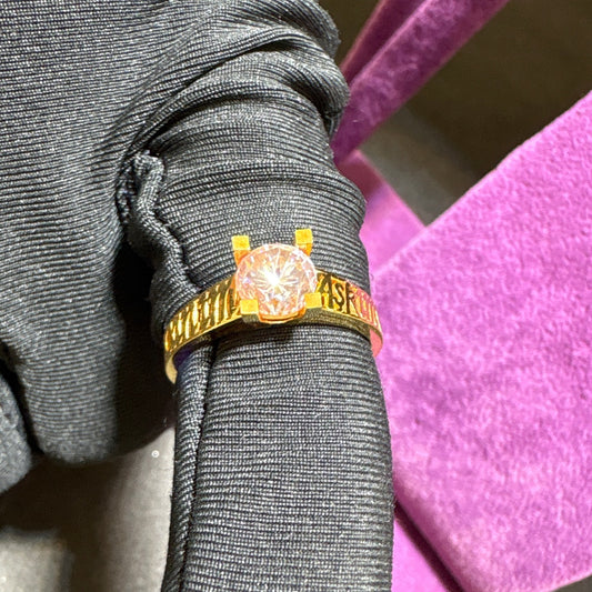 22 Ayar Altın Taşlı Yüzük Özel Tasarım 3.69gr 14 Numara Kadın - T00250 - alternatif görsel