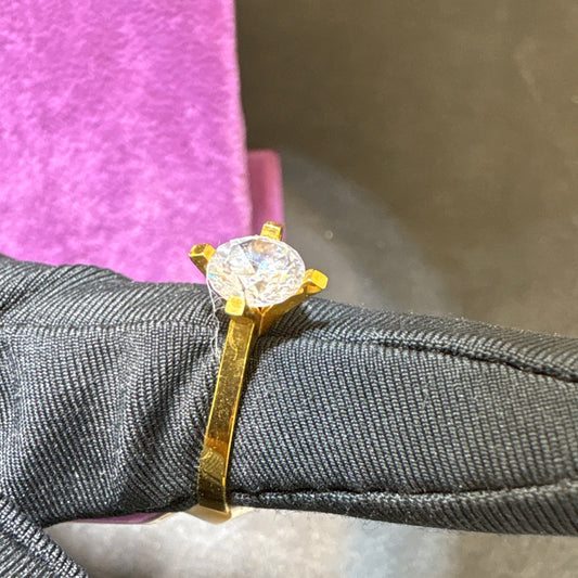 22 Ayar Altın Taşlı Yüzük Modern Tasarım 2.35gr 16 Numara Kadın - T00253 - alternatif görsel