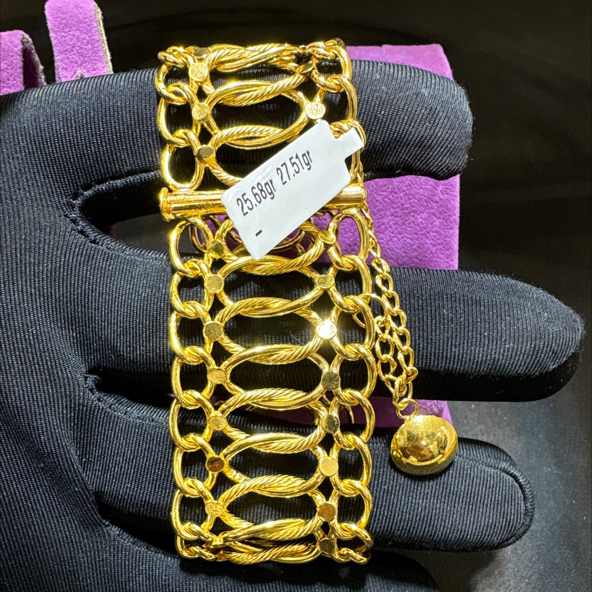 22 Ayar Altın Bileklik Paksoy Özel Tasarım 25.68gr Kadın Hediye - B00989