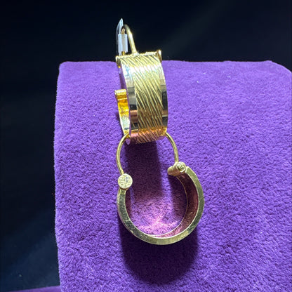 22 Ayar Altın Küpe Maraş Halkası Özel Tasarım 4.24gr Kadın - K00992