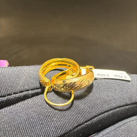 22 Ayar Altın Küpe Maraş Halkası El İşi 2.75gr Kadın - K00993 - alternatif görsel