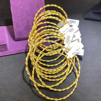 22 Ayar Altın Kıvırcık Bilezik Modern Tasarım 10.06gr Kadın Hediye - BZ01293