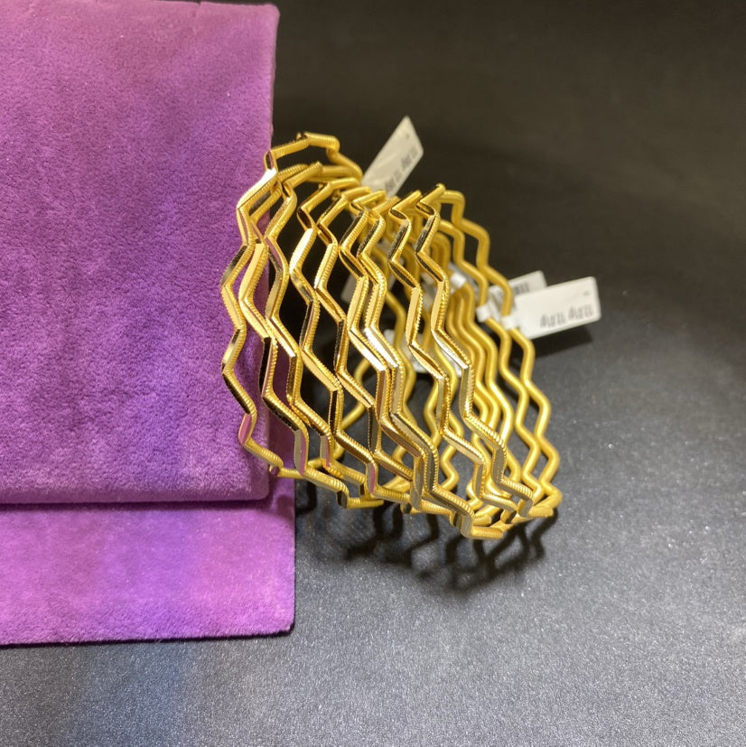 22 Ayar Altın Bilezik Zigzag Modern Tasarım 10.07gr Kadın - BZ01280