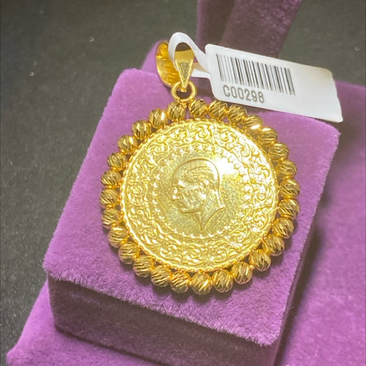 22 Ayar Altın Kolye Ucu Modern Tasarım 6.66gr Hediye - C00298 - alternatif görsel