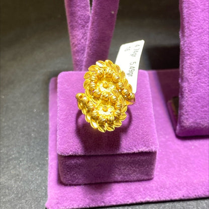 22 Ayar Altın Yüzük Başak Serisi El İşi 4.74gr 16 Numara Kadın Hediye Paksoy - Y01049