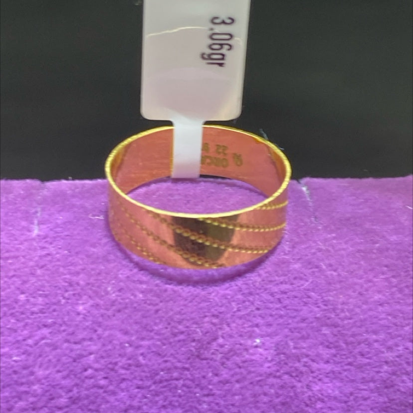 22 Ayar Altın Alyans Kalem İşlemeli Desenli Özel Tasarım 2.41gr 15 Numara Hediye Paksoy - DA00075