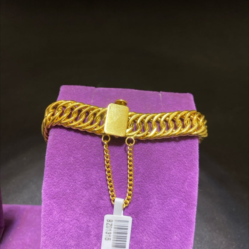 22 Ayar Altın Bilezik Kartiyer Model 15.57gr Paksoy Kuyumculuk Hediye Düğün Nişan - BZ01315