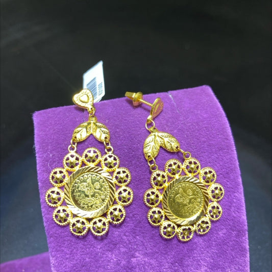 22 Ayar Altın Küpe Reşatlı Model 3.71gr Paksoy Kadın Hediye Düğün Nişan - K01002 - alternatif görsel