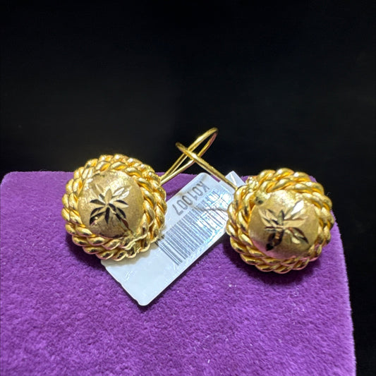 22 Ayar Altın Küpe Dorika Örgü Kıvrım Sallantılı Özel Tasarım 3.88gr Kadın Hediye - K01007 - alternatif görsel