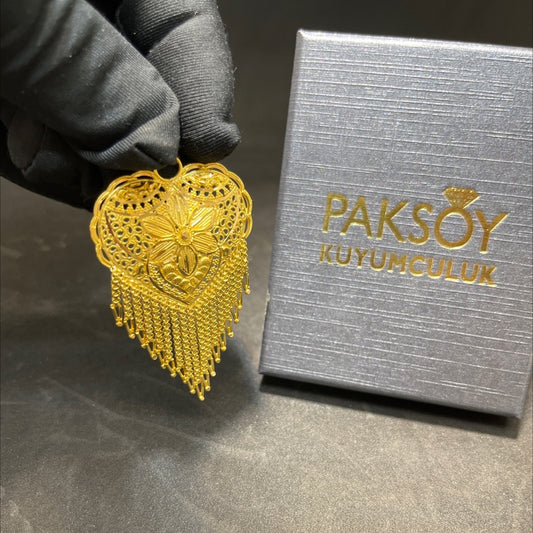 22 Ayar Altın Kolye Ucu Kalemli Hint Akıtması Özel Tasarım 16.35gr Kadın Hediye Paksoy - C00301 - alternatif görsel