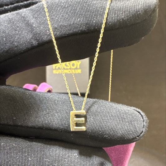 14 Ayar Altın Kolye Özel Tasarım E Harfi 1.44gr Kadın Hediye Paksoy - KL00054 - alternatif görsel