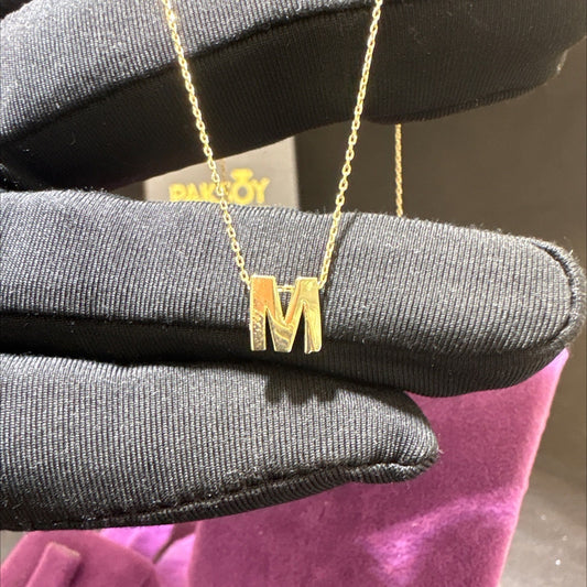 14 Ayar Altın Kolye M Harfi Modern Tasarım 1.67gr Kadın Hediye Paksoy - KL00053 - alternatif görsel