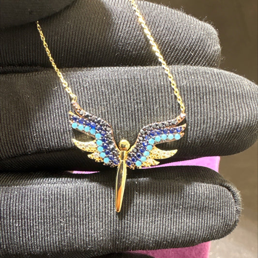 14 Ayar Altın Kolye Yusufçuk Kanatlı Özel Tasarım 2.42gr Kadın Hediye Paksoy Kuyumculuk - KL00060 - alternatif görsel