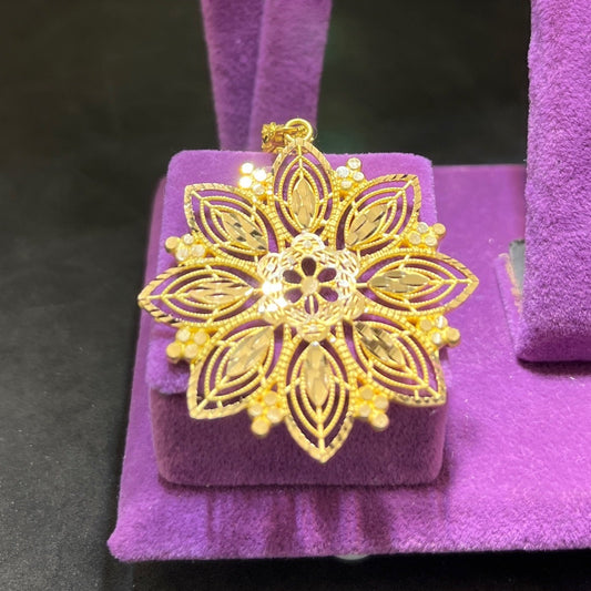 22 Ayar Altın Kolye Ucu Çiçekli Kalemli Özel Tasarım 10.31gr Hediye Kadın Paksoy - C00318 - alternatif görsel