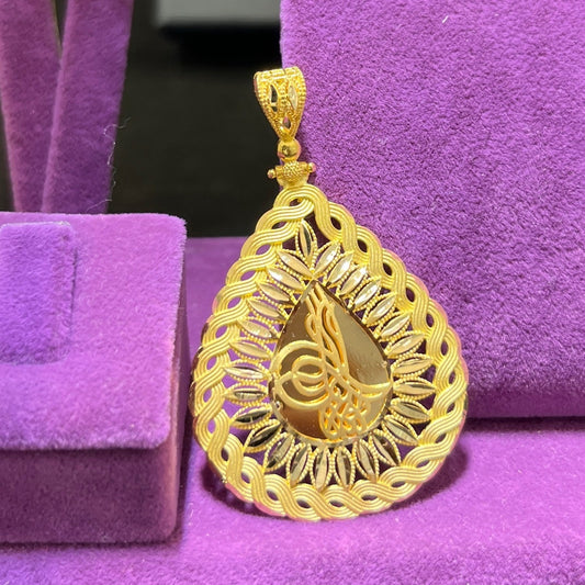 22 Ayar Altın Kolye Ucu Osmanlı Tuğrası Özel Tasarım 8.66gr Hediye Erkek Kadın Paksoy - C00314 - alternatif görsel