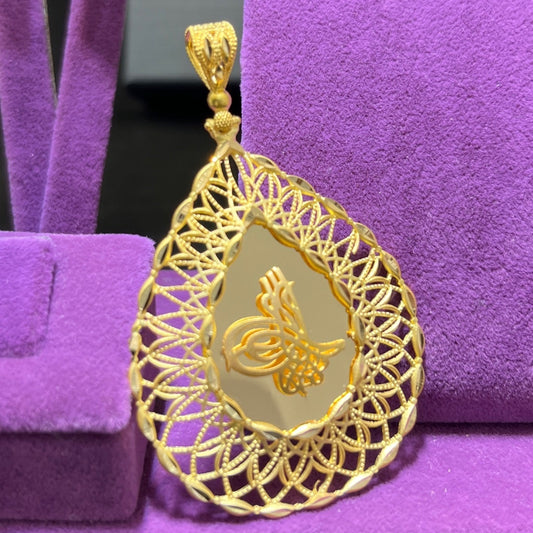 22 Ayar Altın Kolye Ucu Tuğralı Özel Tasarım 10.79gr Hediye Paksoy - C00315 - alternatif görsel