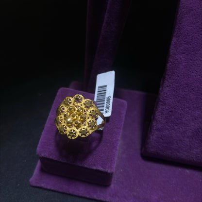 22 Ayar Altın Yüzük Dorika Çiçekli Tasarım 2.93gr 20 Numara Kadın - YX00002