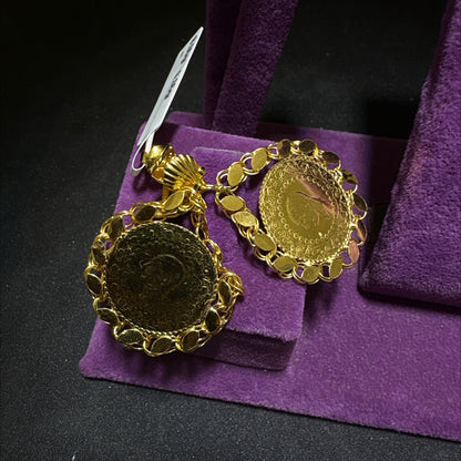 22 Ayar Altın Küpe Çeyrekli Dolama 8.06gr Kadın - K00953