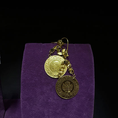 22 Ayar Altın Küpe Çeyrekli Modern Tasarım 5.58gr Kadın - K00955