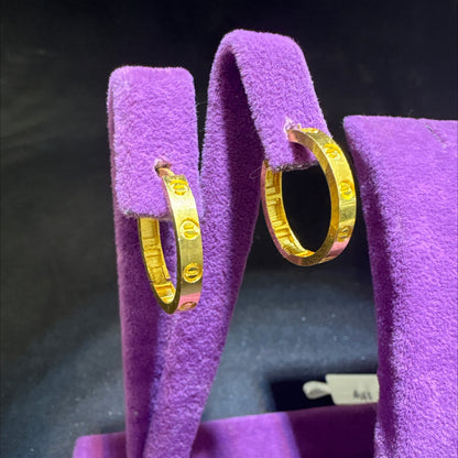 22 Ayar Altın Halka Küpe Modern Tasarım 3.01gr Kadın - K00960