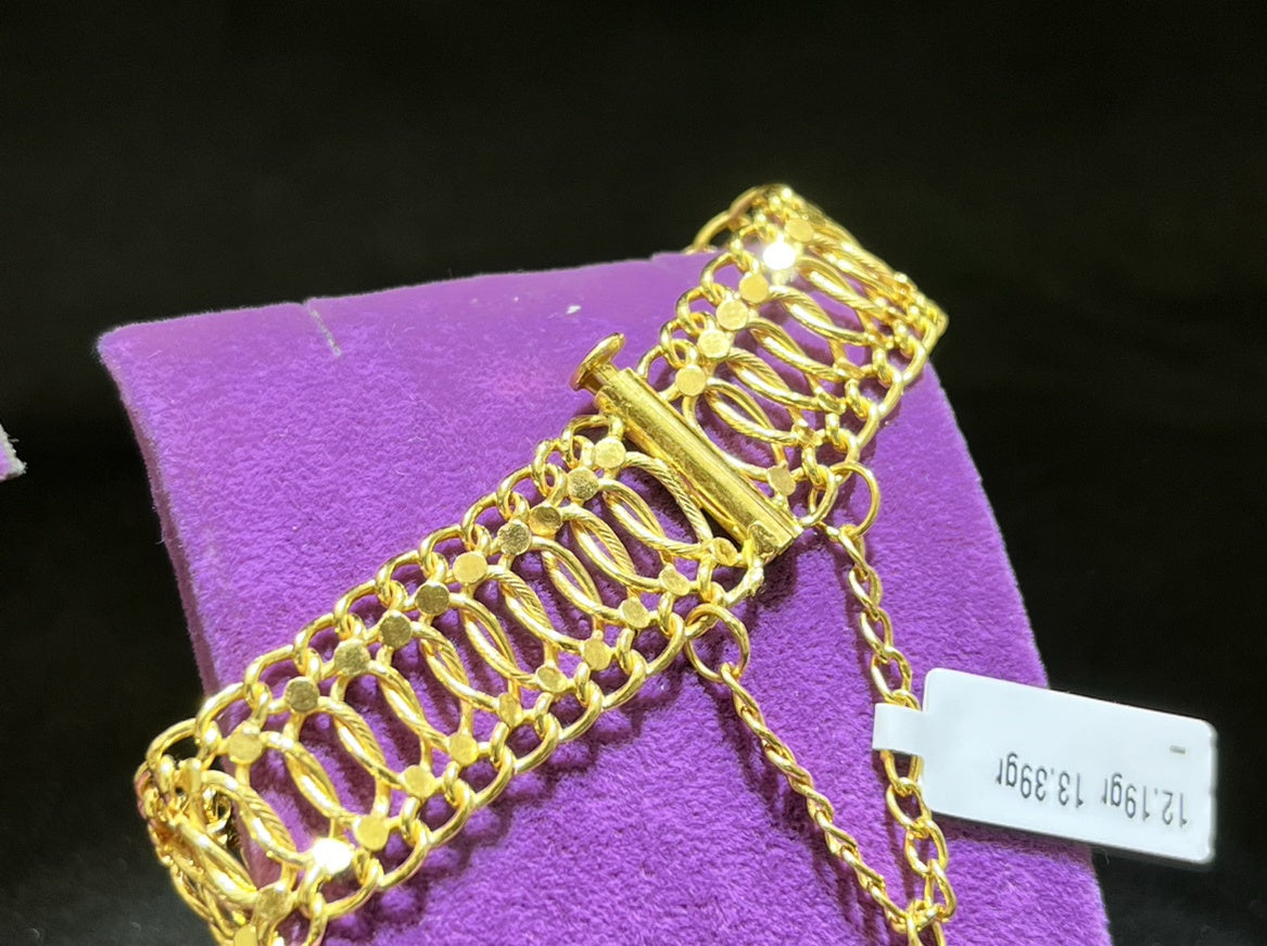 22 Ayar Altın Bileklik Özel Tasarım Fidan 18.45gr Kadın - B00929