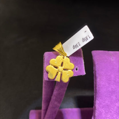 22 Ayar Altın Kolye Ucu Yonca Özel Tasarım 1.85gr Hediye - C00274