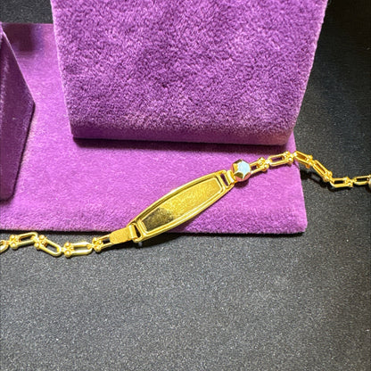 22 Ayar Altın Çocuk Künye Tuğralı Özel Tasarım 3.42gr Hediye - F00015