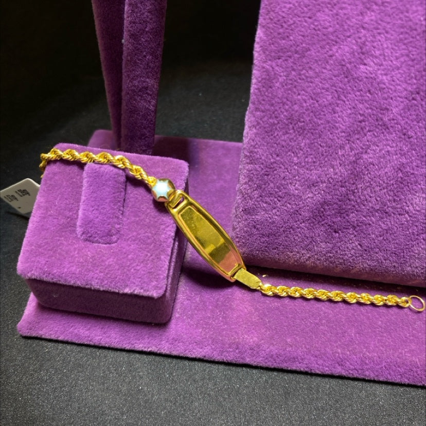 22 Ayar Altın Çocuk Künye Özel Tasarım 2.61gr Hediye - F00019