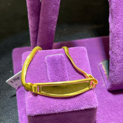 22 Ayar Altın Çocuk Künye Modern Tasarım 3.26gr Hediye - F00022