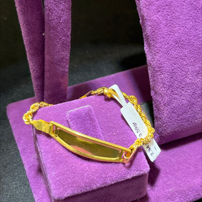 22 Ayar Altın Çocuk Künye Halat Tasarım 2.84gr Hediye - F00028