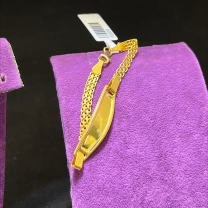 22 Ayar Altın Çocuk Künye Özel Tasarım 3.53gr Hediye - F00023