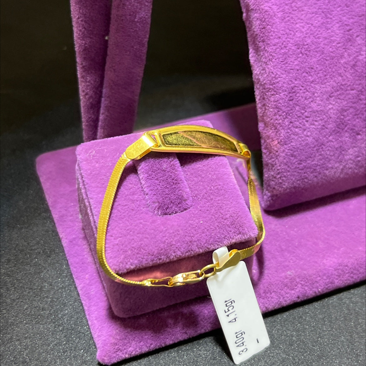 22 Ayar Altın Çocuk Künye İtalyan Ezme El İşi 3.40gr Hediye - F00027