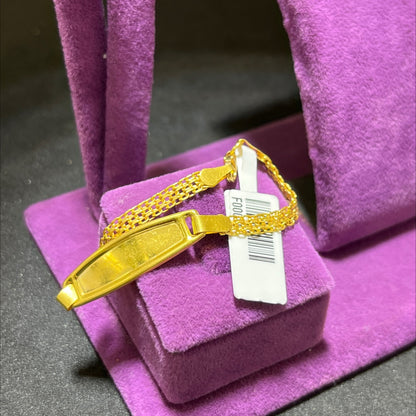 22 Ayar Altın Çocuk Künye Özel Tasarım 3.50gr Hediye - F00029