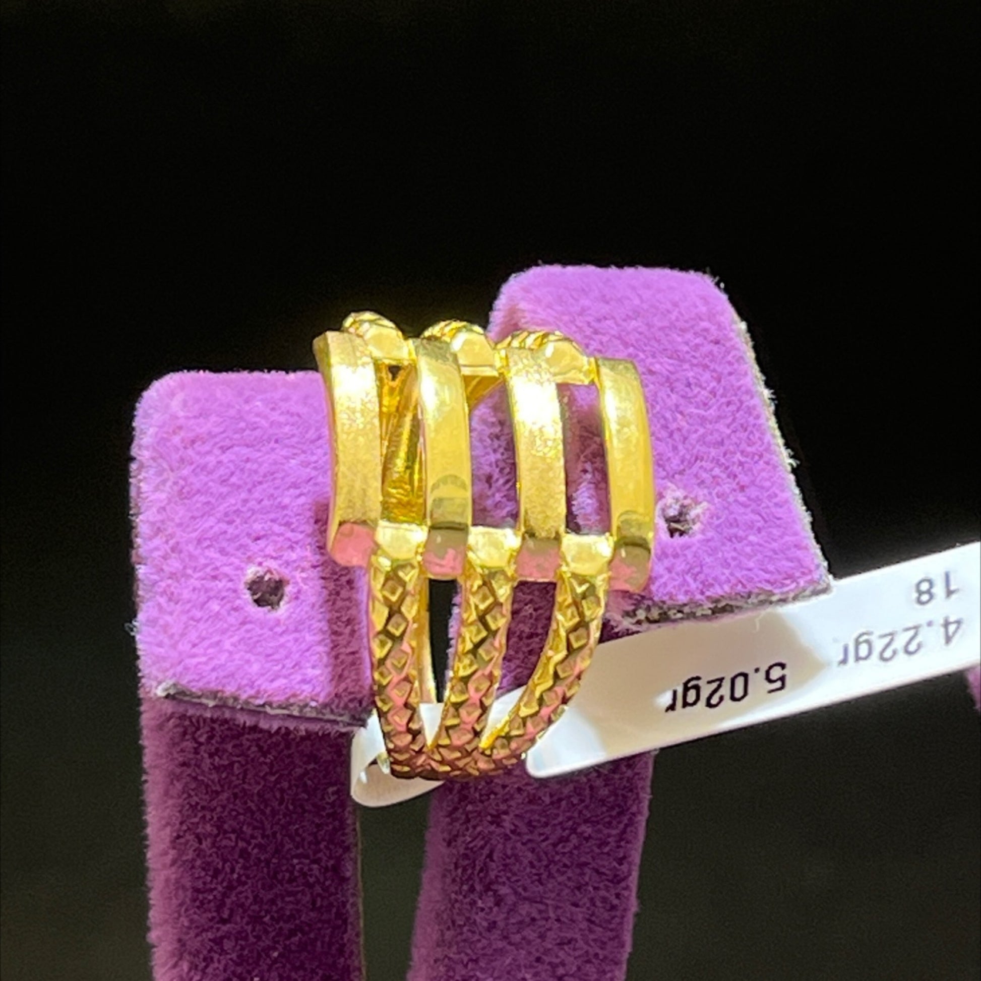 22 Ayar Altın Yüzük Kaburga Modern Tasarım 4.22gr 18 Numara Kadın - Y01015