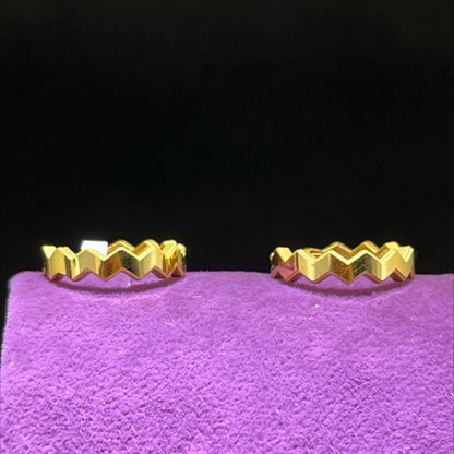 22 Ayar Altın Küpe Halkalı Zikzak 3.55gr Kadın - K00964