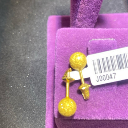 22 Ayar Altın Çocuk Küpesi Tohumlu Modern Tasarım 1.26gr Hediye - J00047