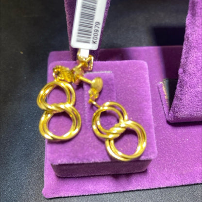 22 Ayar Altın Küpe Samanyolu Özel Tasarım 2.64gr Kadın - K00979