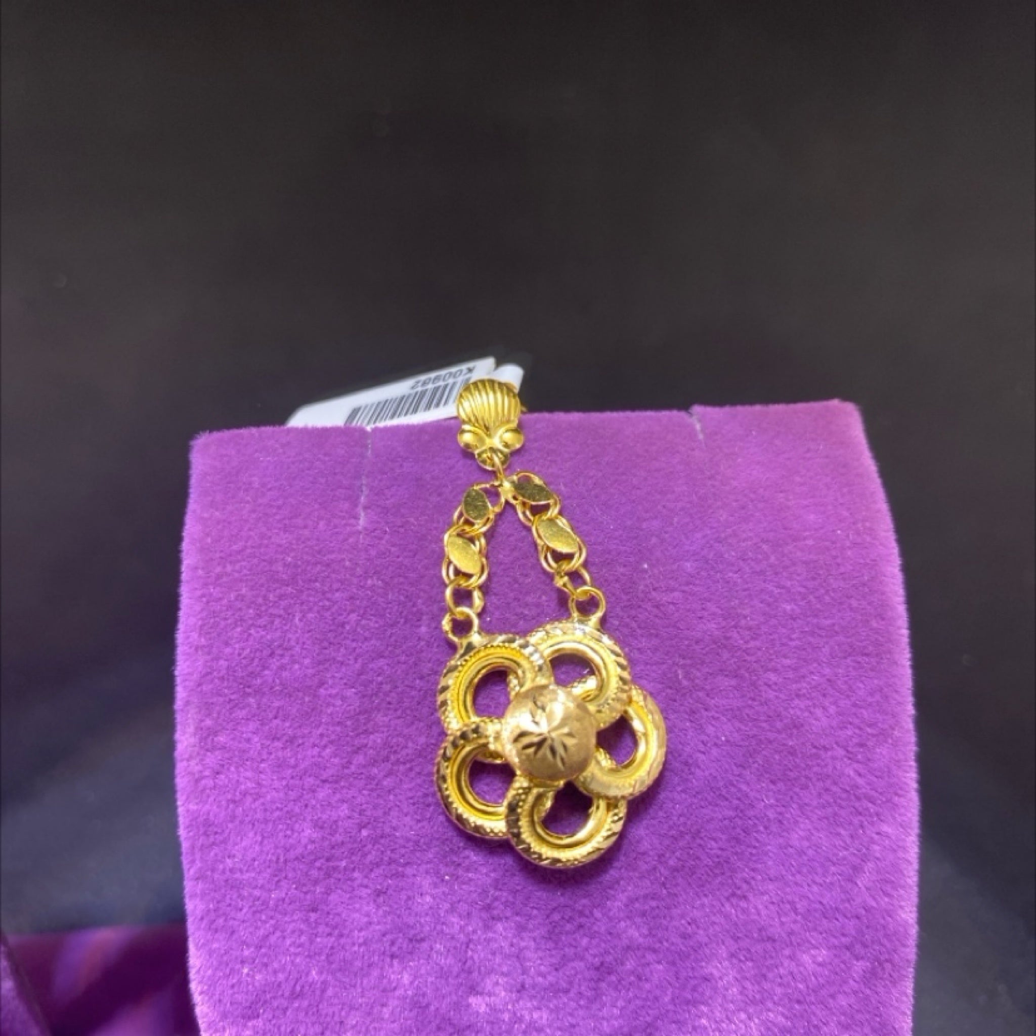 22 Ayar Altın Küpe Gül Tasarım 6.39gr Kadın - K00982