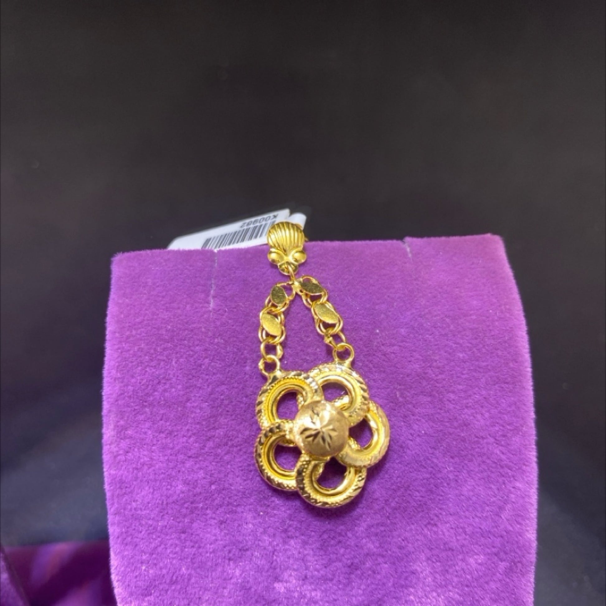 22 Ayar Altın Küpe Gül Tasarım 6.39gr Kadın - K00982