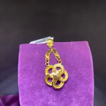 22 Ayar Altın Küpe Gül Tasarım 6.39gr Kadın - K00982