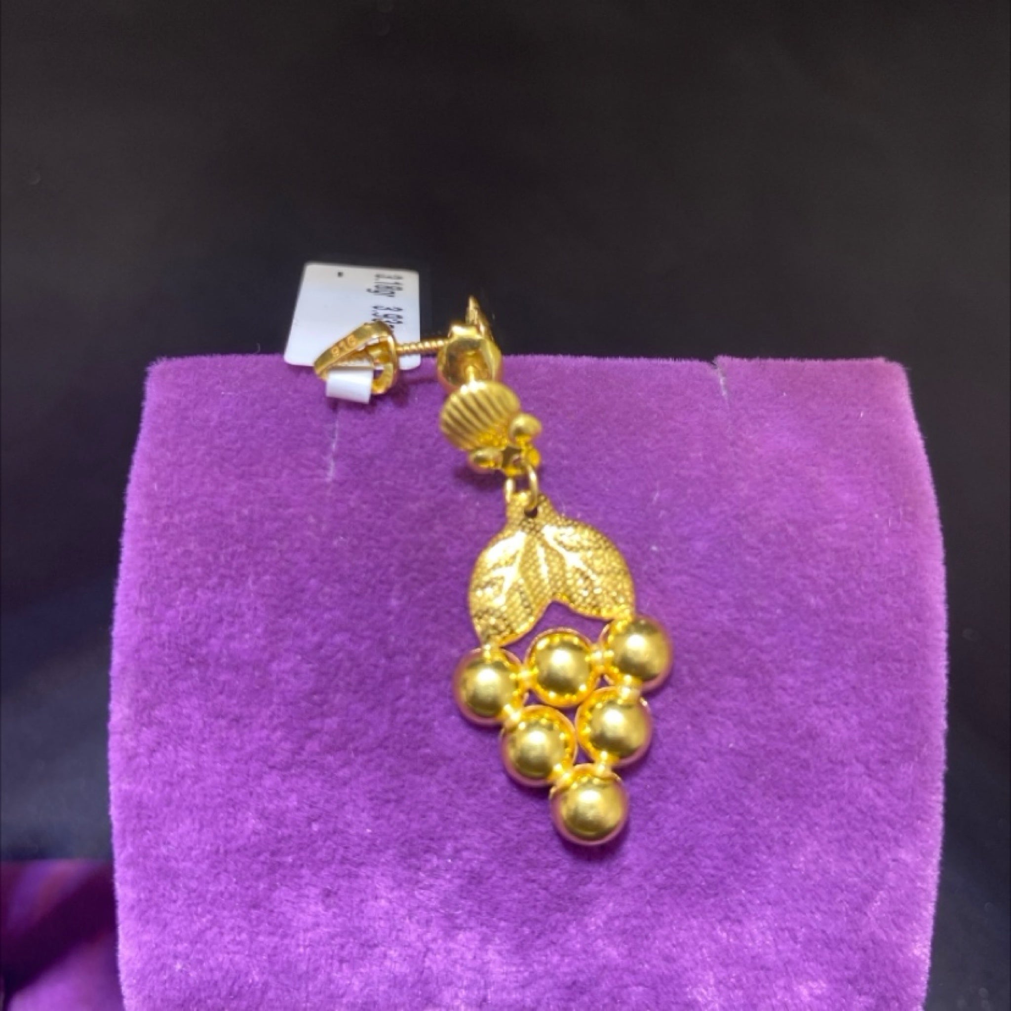 22 Ayar Altın Küpe Üzüm Tasarım 3.18gr Kadın - K00985