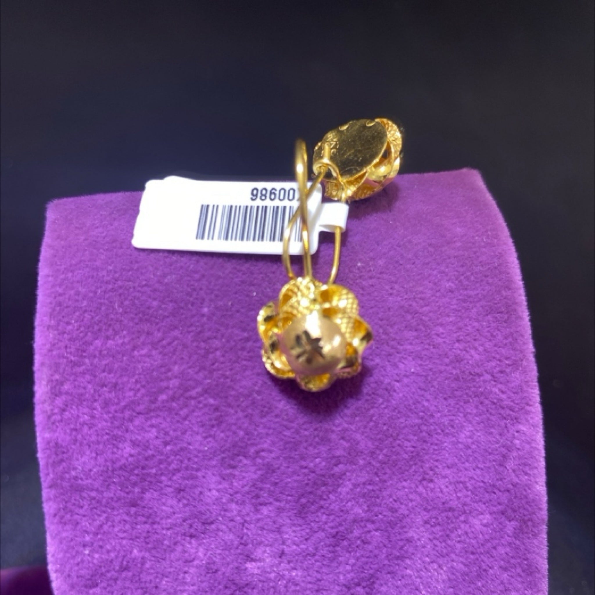 22 Ayar Altın Küpe Gül Tasarım 3.56gr Kadın Hediye - K00986