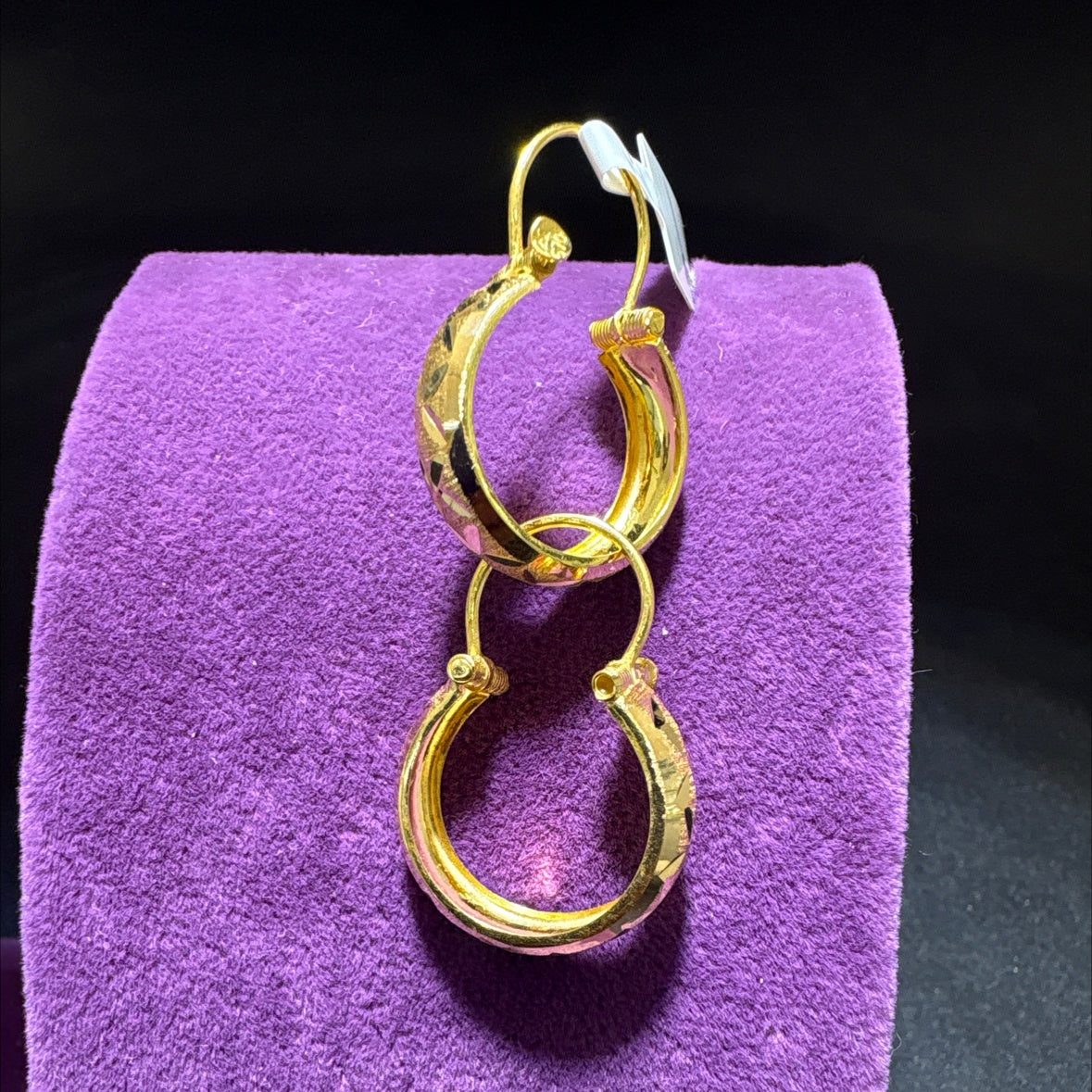 22 Ayar Altın Küpe Maraş Halkası Modern Tasarım 2.81gr Kadın - K00996